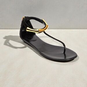 Gucci bamboo t strap suede sandals. Coraline sz. 37.5